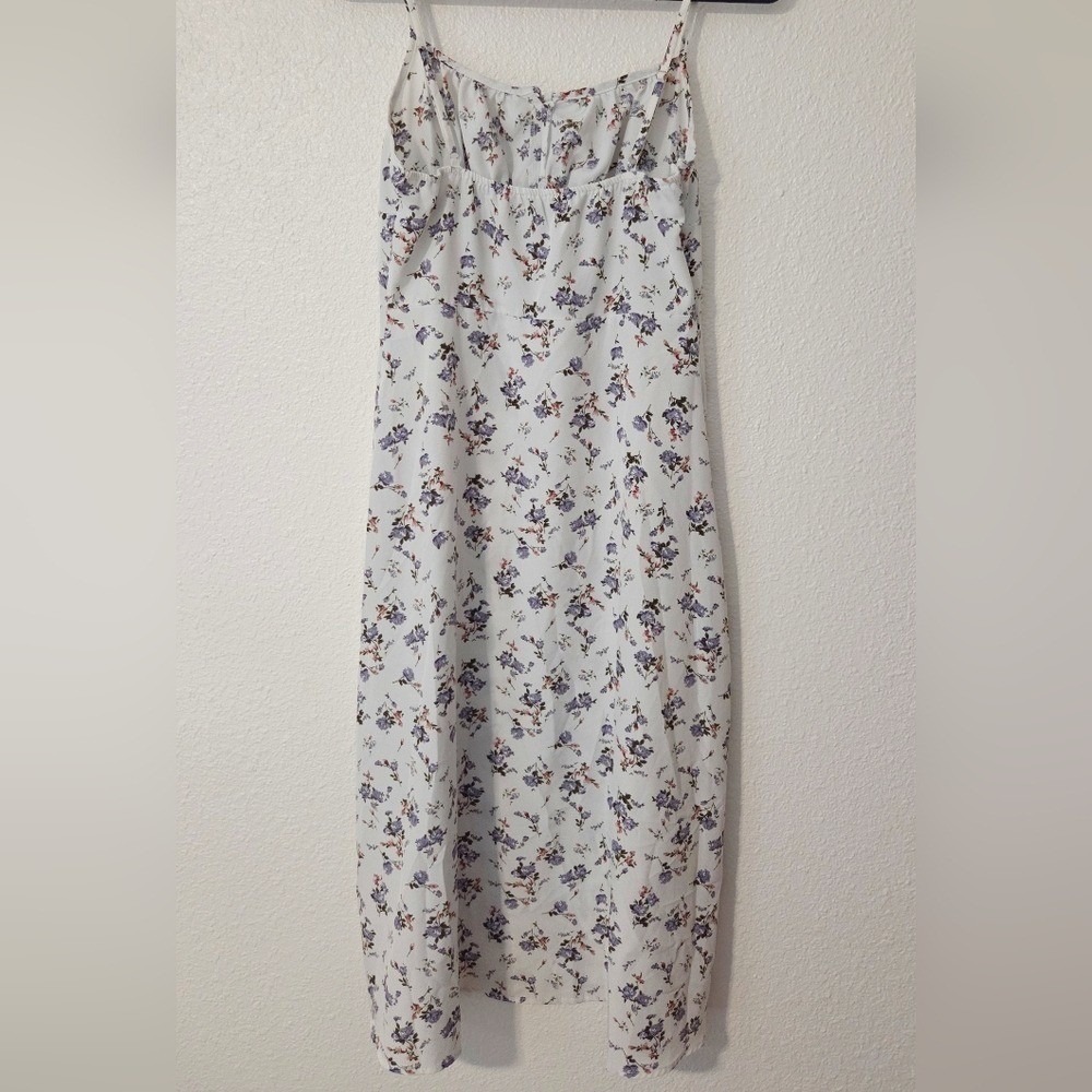 Prairie Milkmaid Floral Print Midi Summer Dress Size Medium - Picture 4 of 8